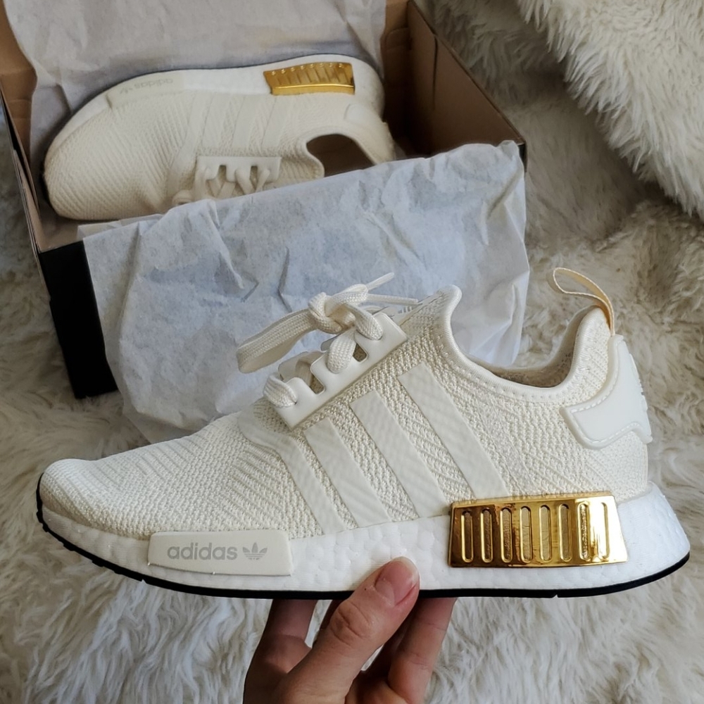 NWT Adidas NMD_R1 Cream & Gold